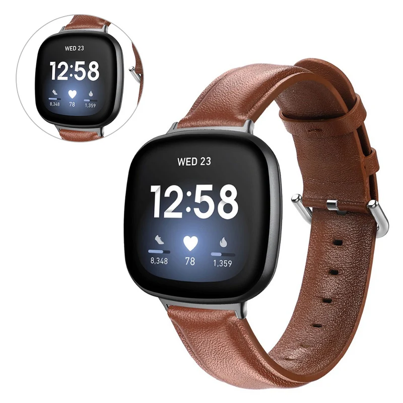 Mega zäh Fitbit Versa 3 / Fitbit Sense Echtes Leder armband
