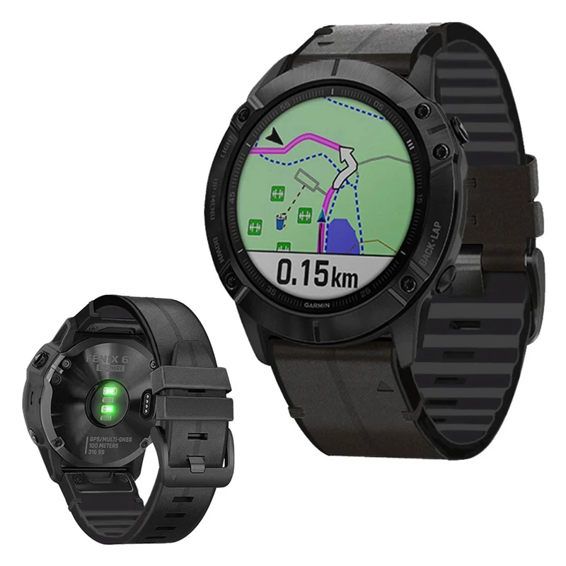 Garmin Fenix 6 / Garmin Fenix 5 Echtes Leder und Silikon / TPU armband