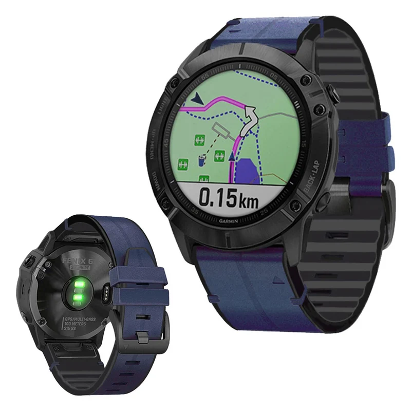 Garmin Fenix 6 / Garmin Fenix 5 Echtes Leder und Silikon / TPU armband