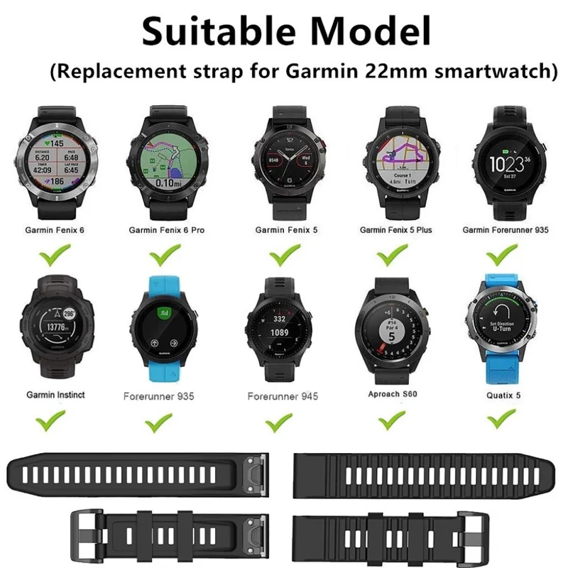 Großartig Garmin Fenix 6 Silikon / TPU armband
