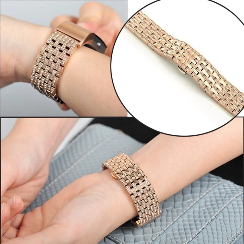Stilvoll Fitbit Charge 2 Metall und Strass armband