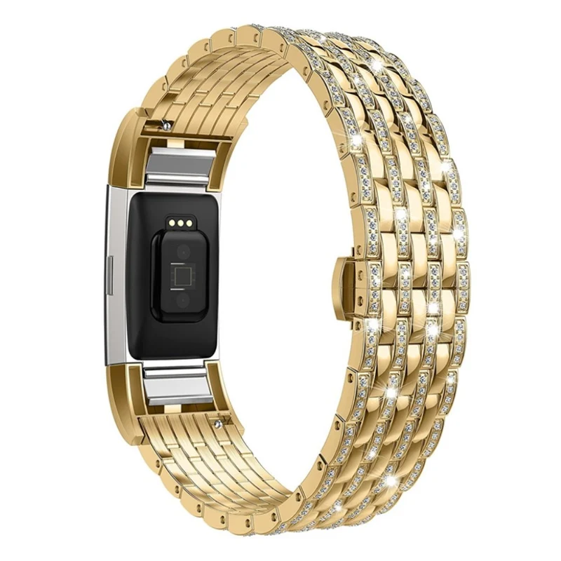 Stilvoll Fitbit Charge 2 Metall und Strass armband