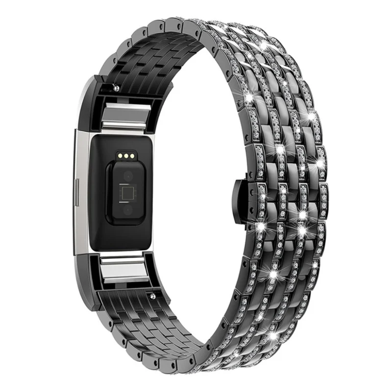 Stilvoll Fitbit Charge 2 Metall und Strass armband