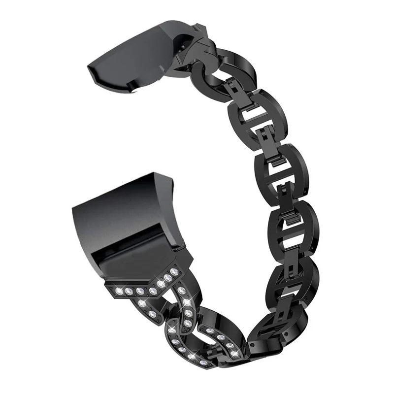 Sehr fantastisch Fitbit Charge 3 Metall und Strass armband