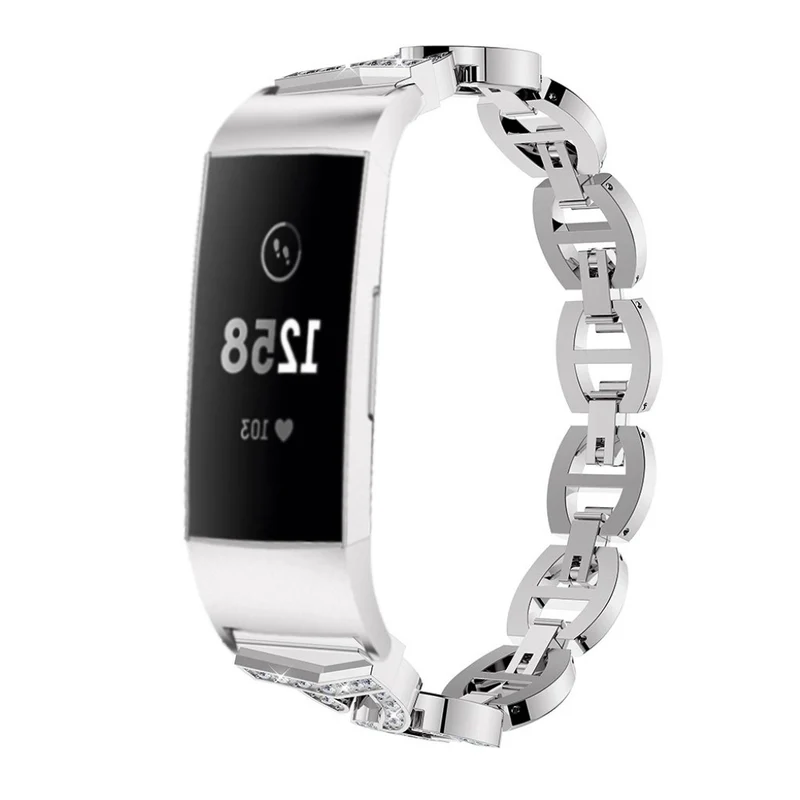 Sehr fantastisch Fitbit Charge 3 Metall und Strass armband