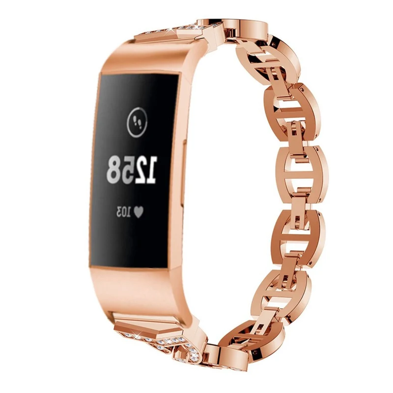 Sehr fantastisch Fitbit Charge 3 Metall und Strass armband