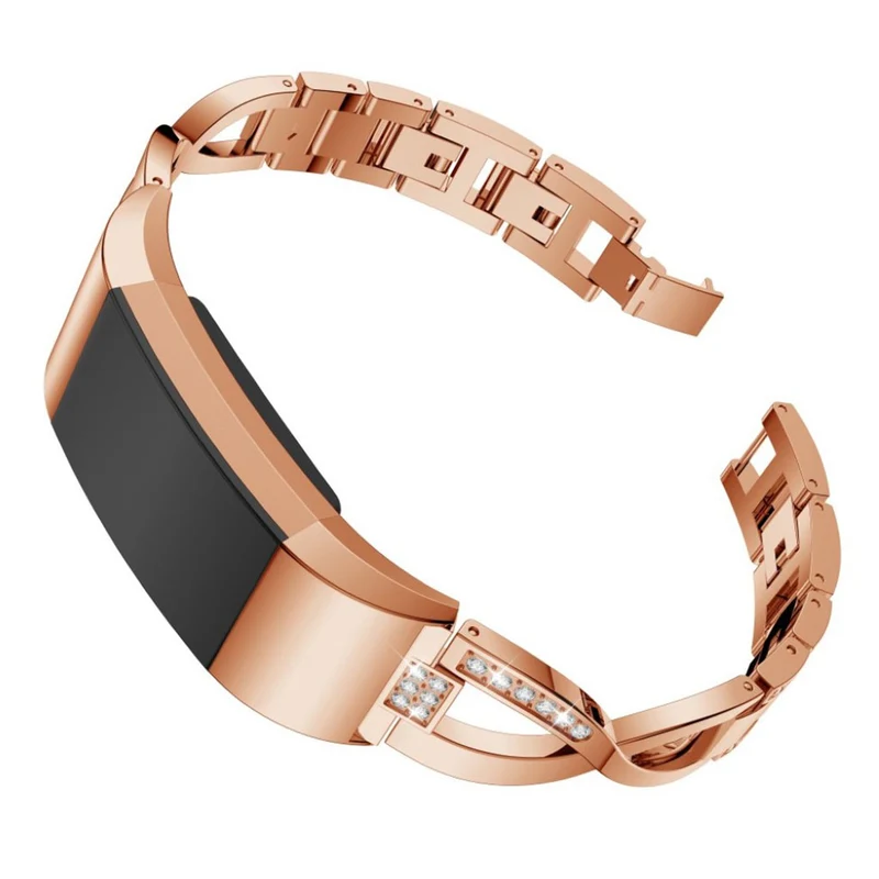 Sehr fantastisch Fitbit Charge 2 Metall und Strass armband