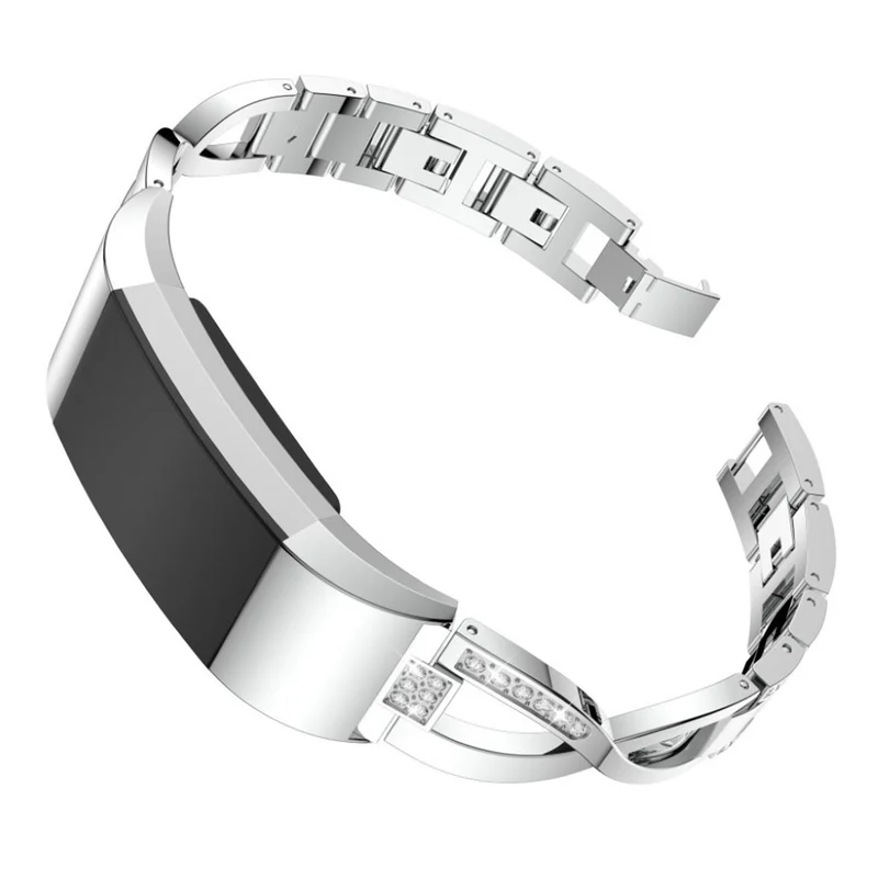 Sehr fantastisch Fitbit Charge 2 Metall und Strass armband
