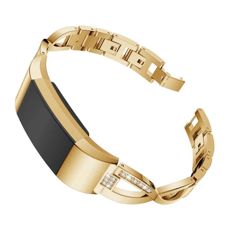 Sehr fantastisch Fitbit Charge 2 Metall und Strass armband