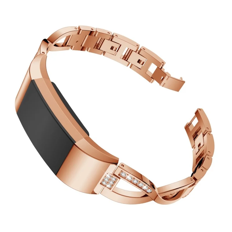 Sehr fantastisch Fitbit Charge 2 Metall und Strass armband