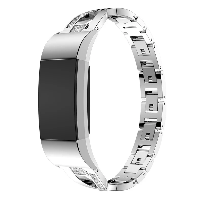Sehr fantastisch Fitbit Charge 2 Metall und Strass armband
