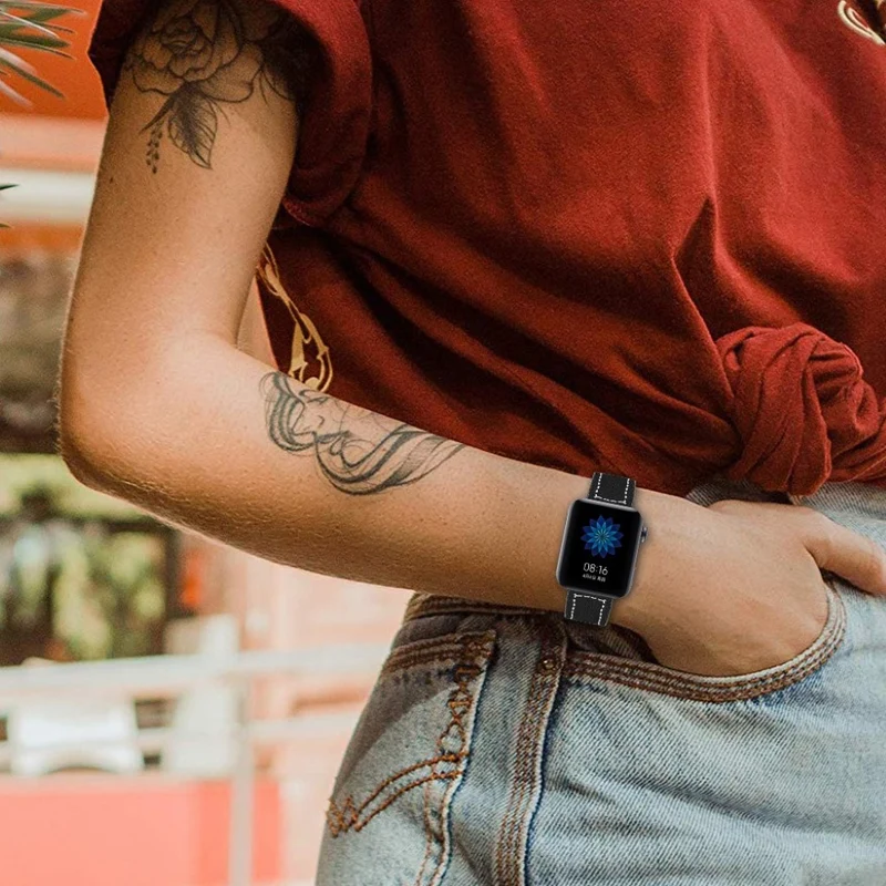 Schön Xiaomi Mi Watch Echtes Leder armband