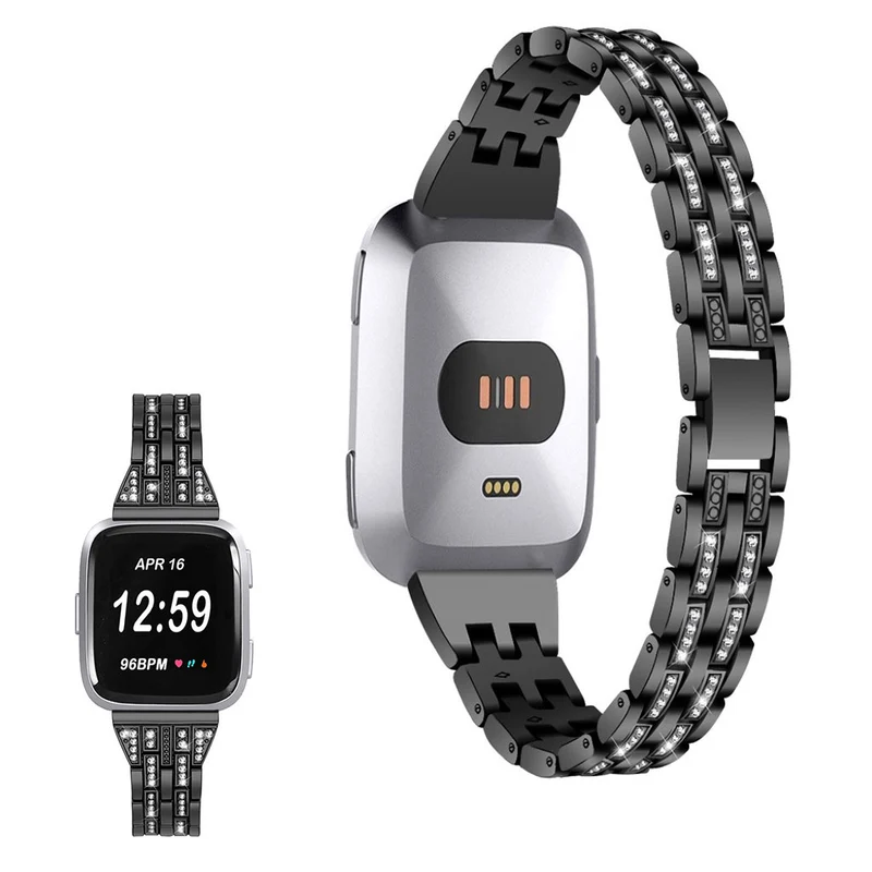 Haltbar Fitbit Versa Lite Metall und Strass armband