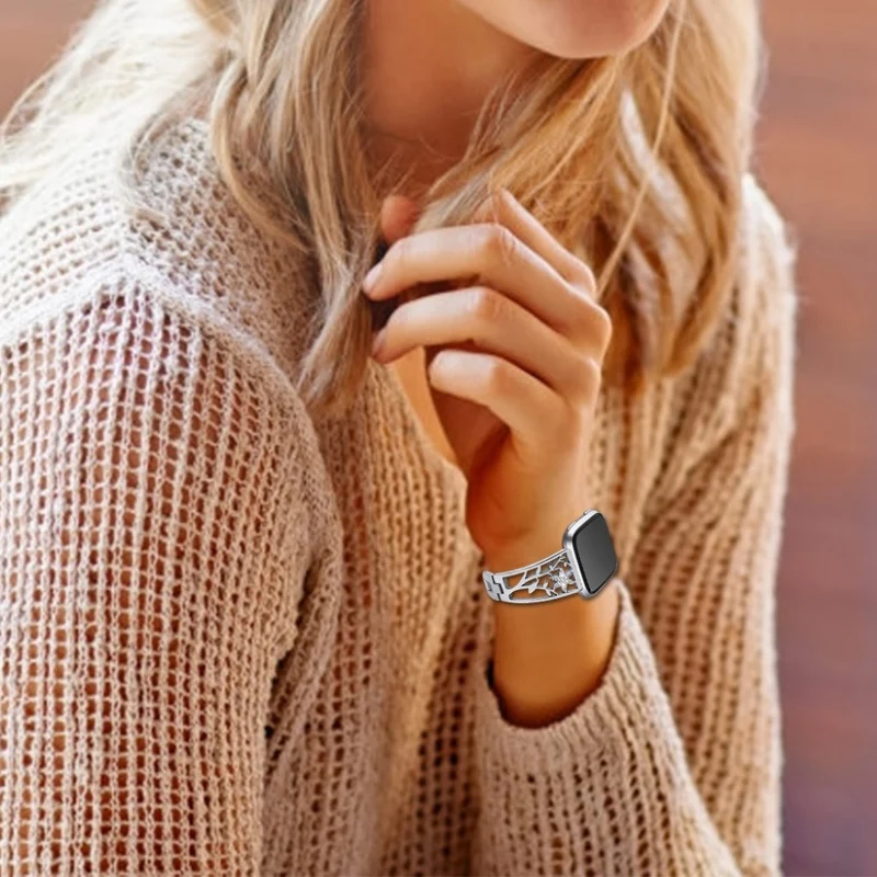 Sehr modisch Fitbit Versa Lite Metall und Strass armband
