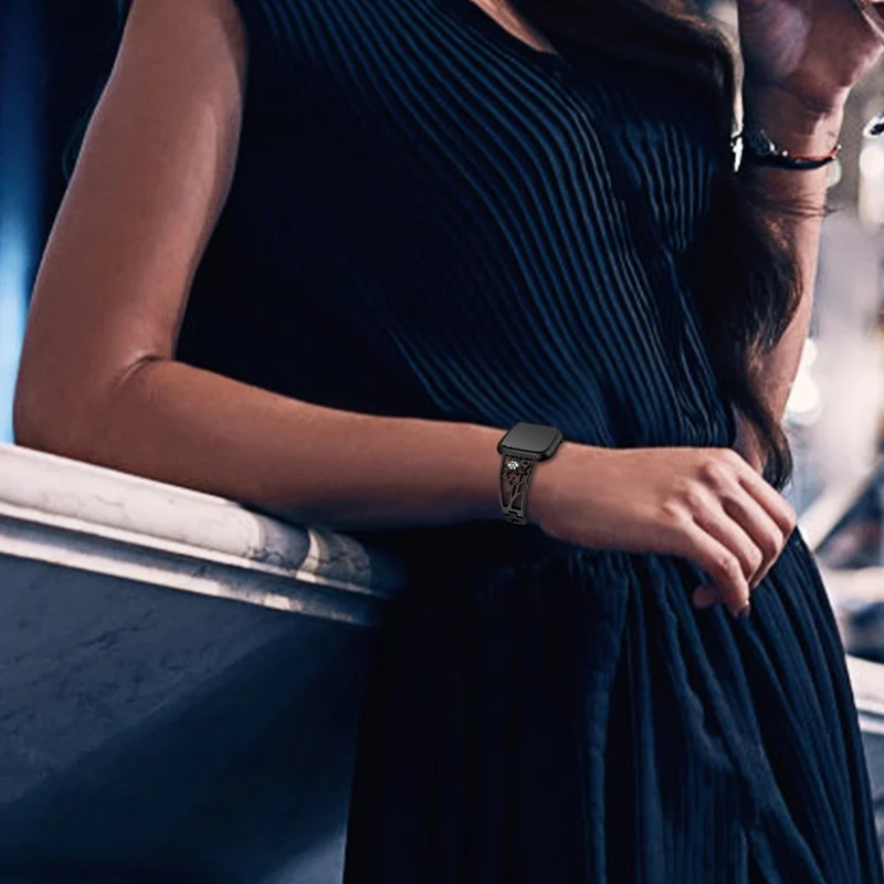 Süß Fitbit Versa Lite Metall und Strass armband