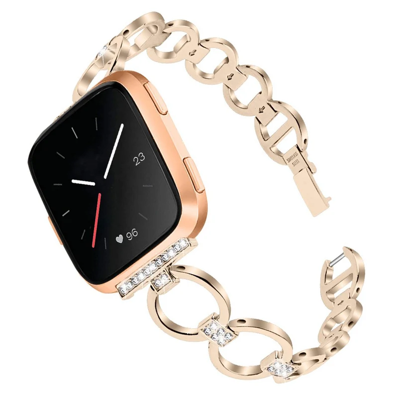 Bequem Fitbit Versa Lite Metall und Strass armband