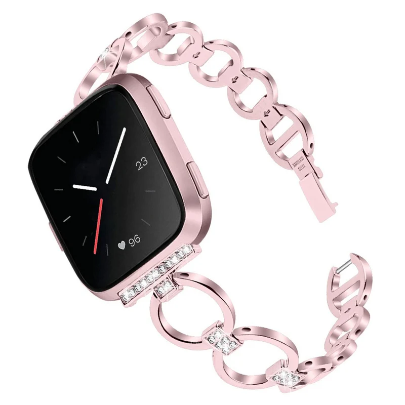 Bequem Fitbit Versa Lite Metall und Strass armband