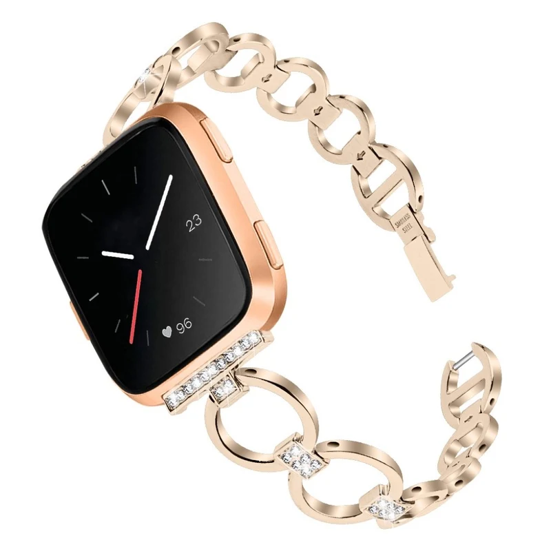 Bequem Fitbit Versa Lite Metall und Strass armband