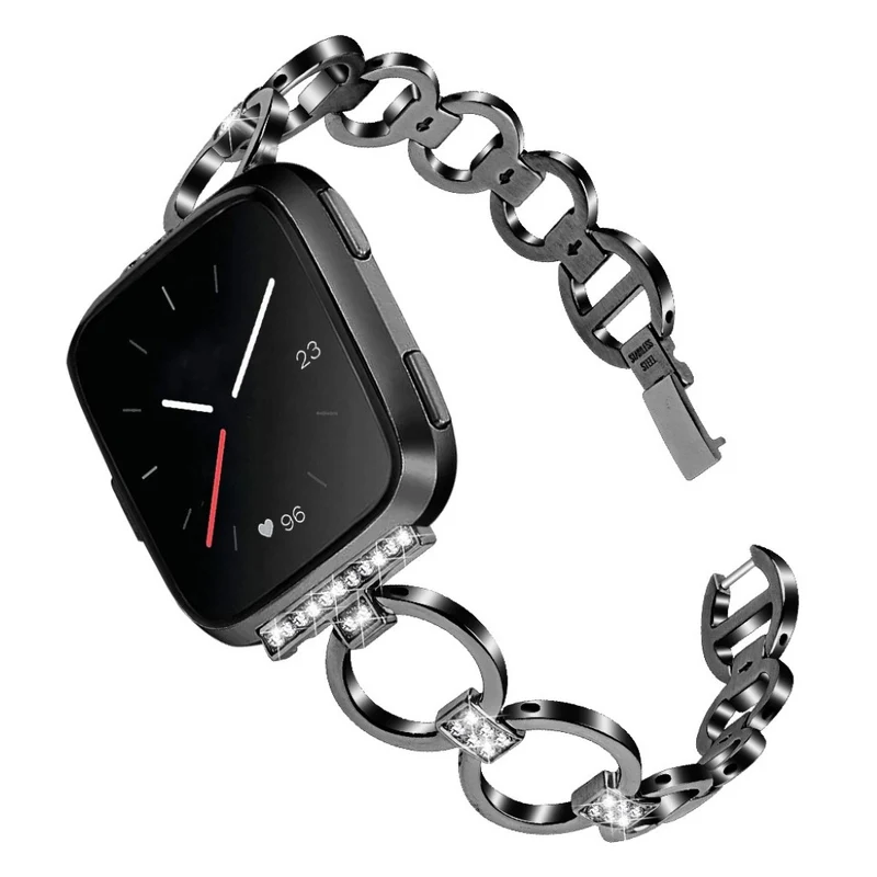 Bequem Fitbit Versa Lite Metall und Strass armband