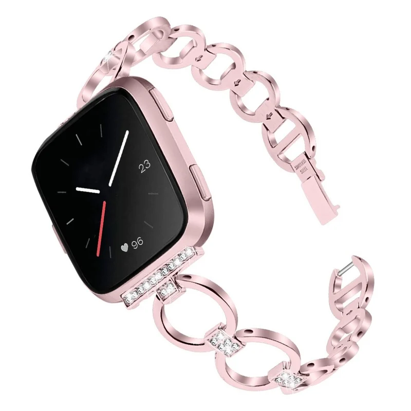 Bequem Fitbit Versa Lite Metall und Strass armband