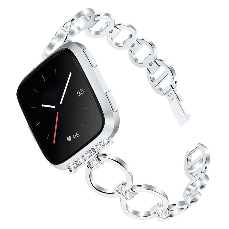 Bequem Fitbit Versa Lite Metall und Strass armband
