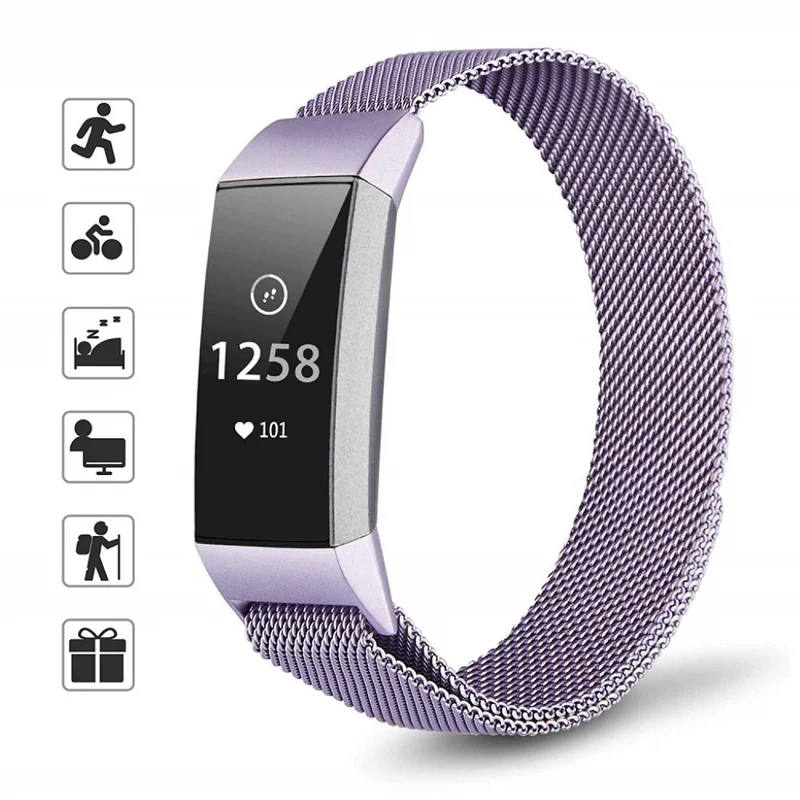 Super robust Fitbit Charge 3 Metall armband