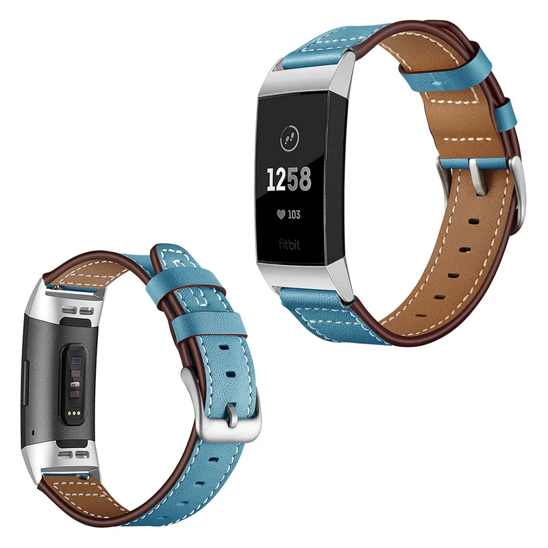 Sehr robust Fitbit Charge 3 Echtes Leder armband