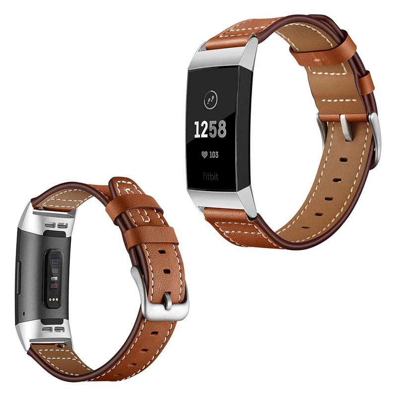 Sehr robust Fitbit Charge 3 Echtes Leder armband