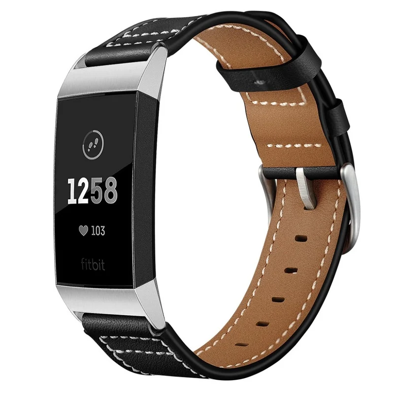 Sehr robust Fitbit Charge 3 Echtes Leder armband