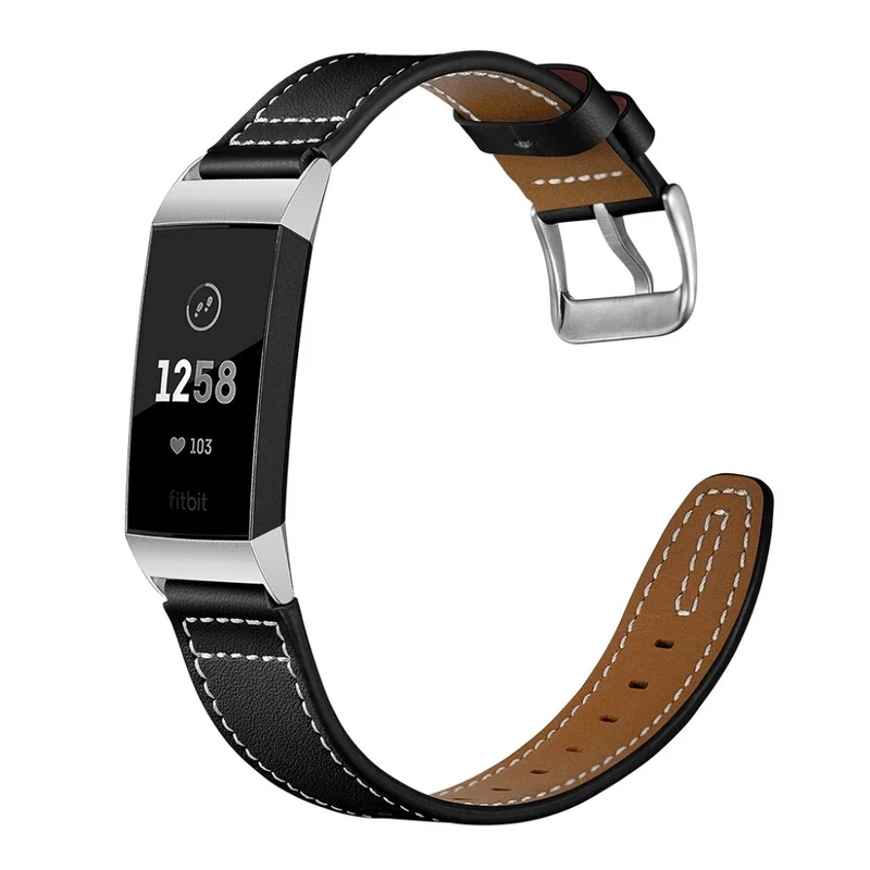 Sehr robust Fitbit Charge 3 Echtes Leder armband
