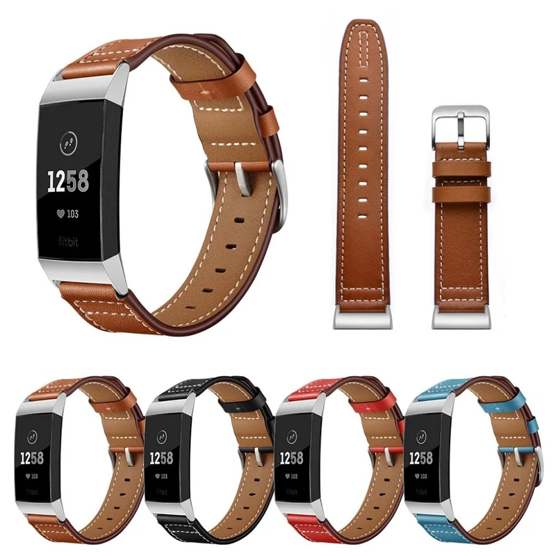 Sehr robust Fitbit Charge 3 Echtes Leder armband