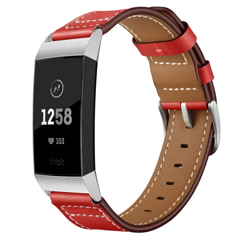 Sehr robust Fitbit Charge 3 Echtes Leder armband
