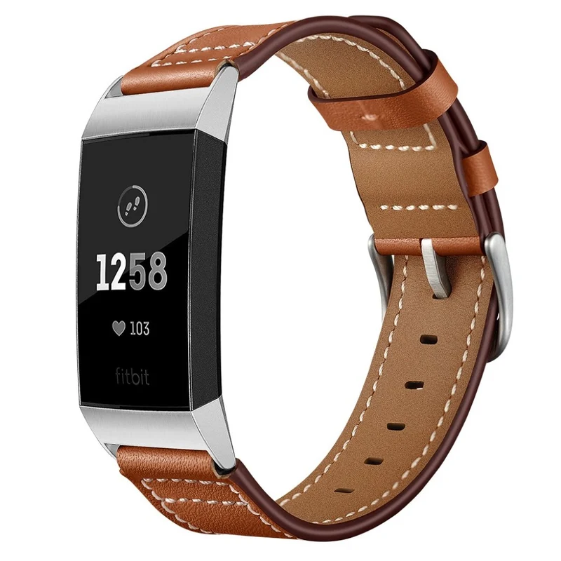 Sehr robust Fitbit Charge 3 Echtes Leder armband