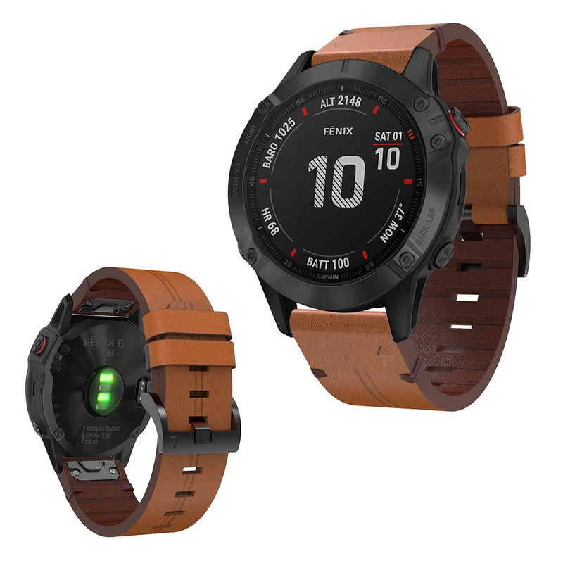 Absolut bequem Garmin Fenix 6 Echtes Leder armband