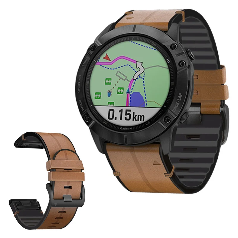 Universell Garmin Echtes Leder und Silikon / TPU armband