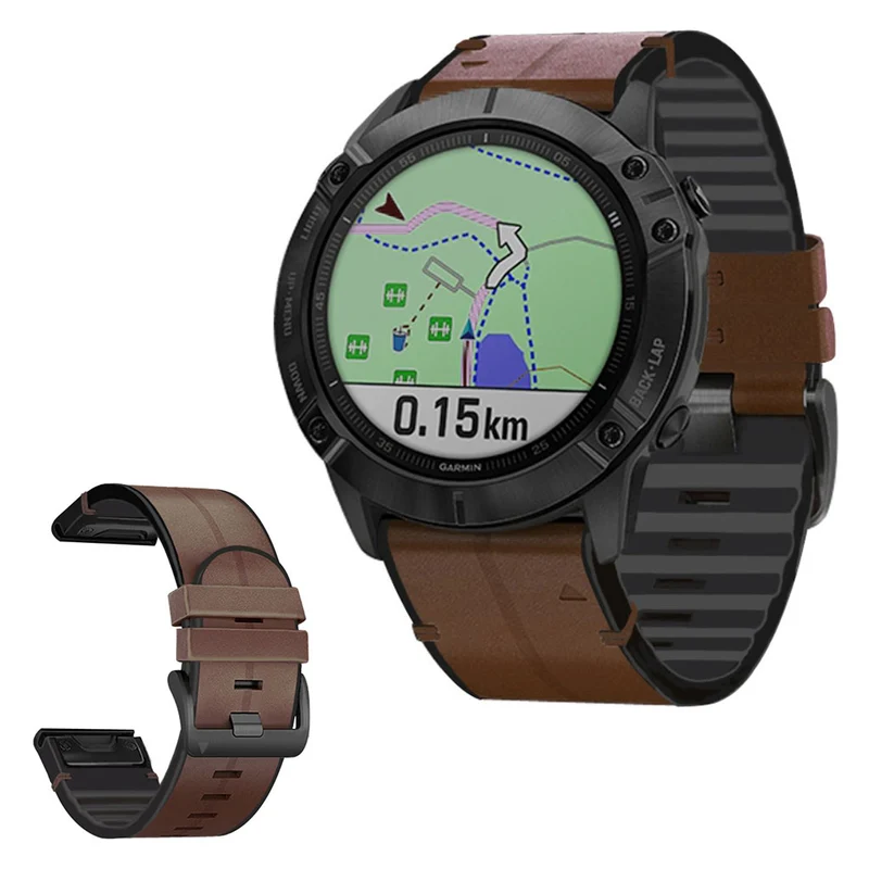 Universell Garmin Echtes Leder und Silikon / TPU armband