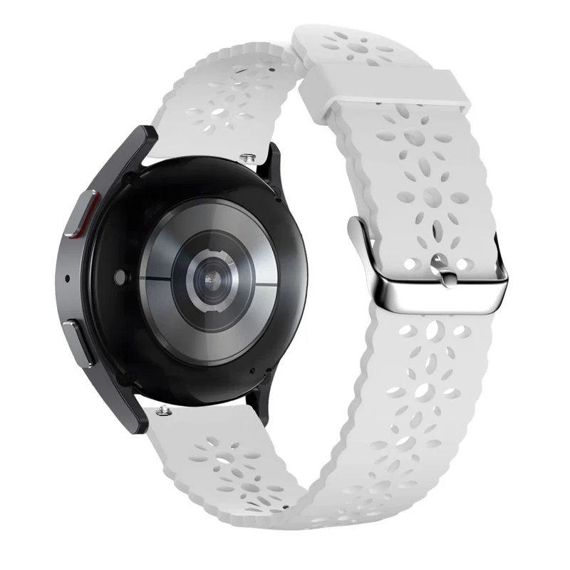 Bandz Huawei Watch GT 2 42mm Silikonarmband mit Blumenmuster (Weiß)