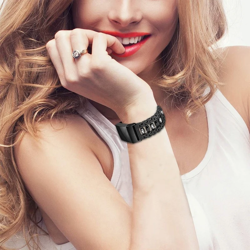 Absolut schön Fitbit Charge 3 Metall und Strass armband