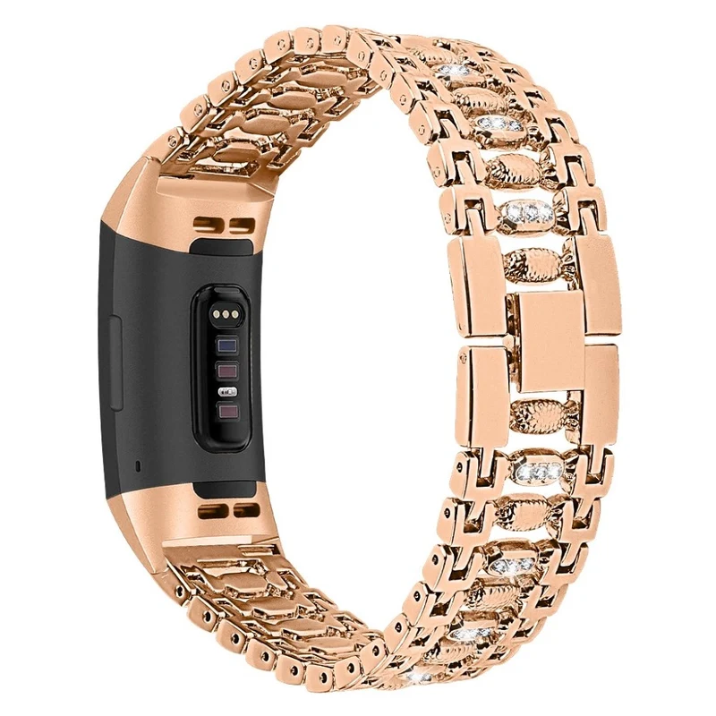 Absolut schön Fitbit Charge 3 Metall und Strass armband