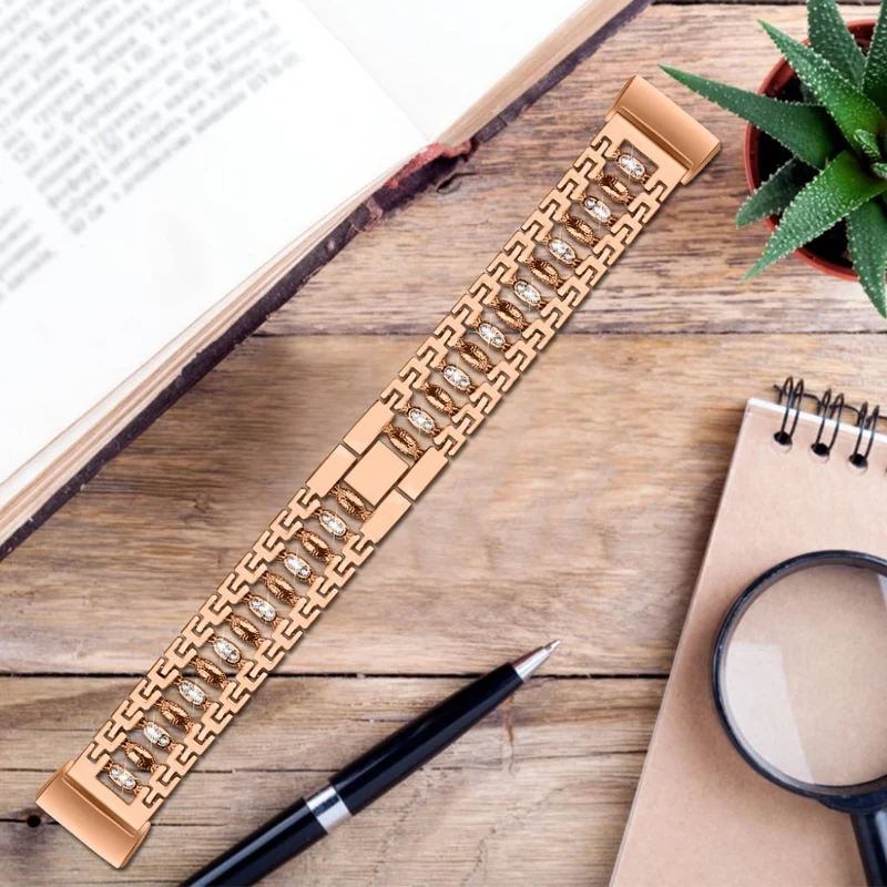 Absolut schön Fitbit Charge 3 Metall und Strass armband