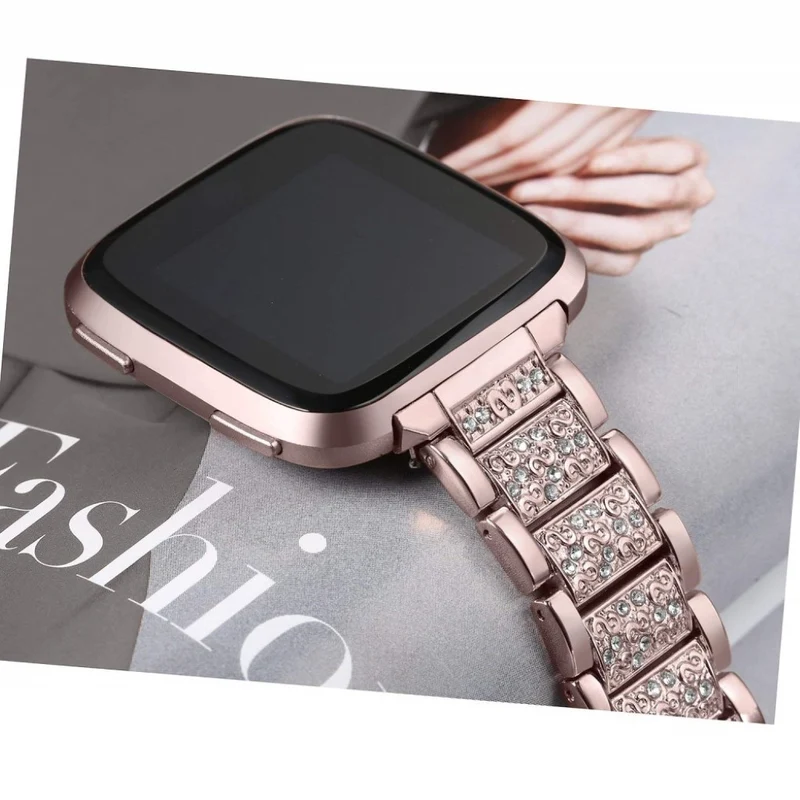 Absolut süß Fitbit Versa Metall und Strass armband