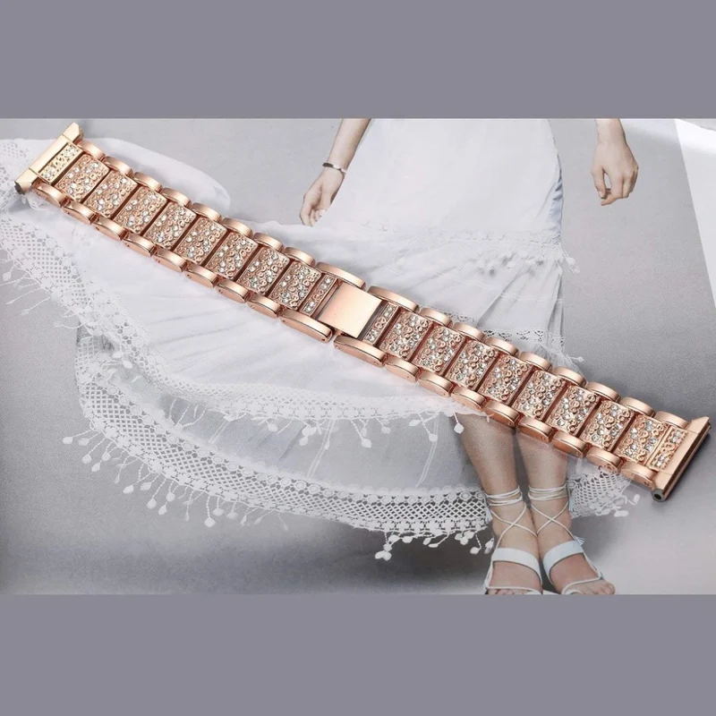 Absolut süß Fitbit Versa Metall und Strass armband