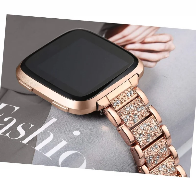 Absolut süß Fitbit Versa Metall und Strass armband