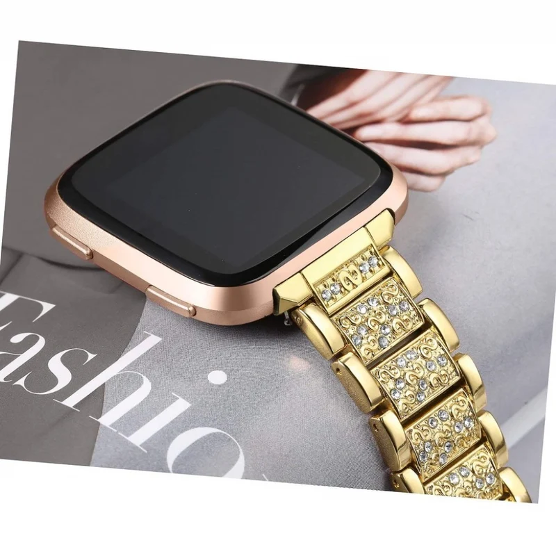 Absolut süß Fitbit Versa Metall und Strass armband