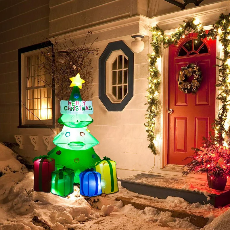 Aufblasbarer Weihnachtsbaum mit Geschenken