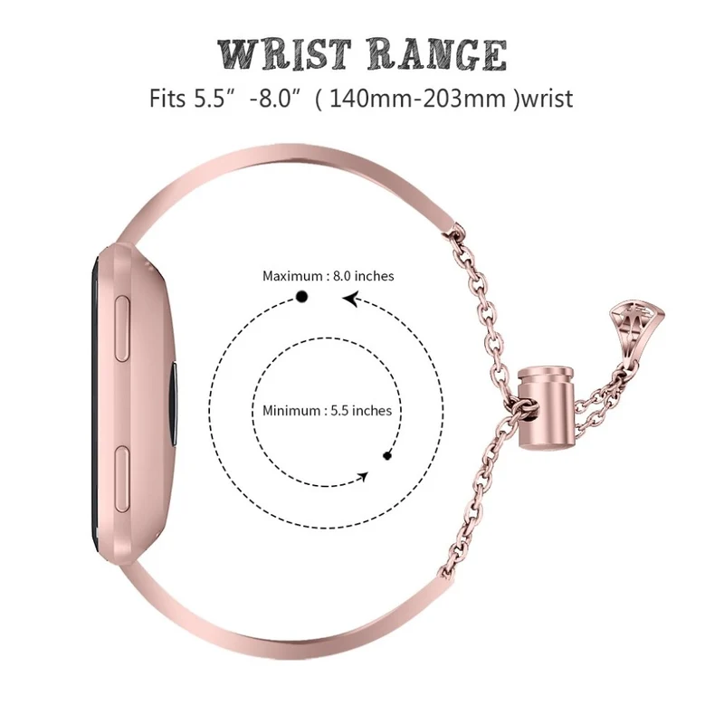 Wunderbar Fitbit Versa Metall und Strass armband