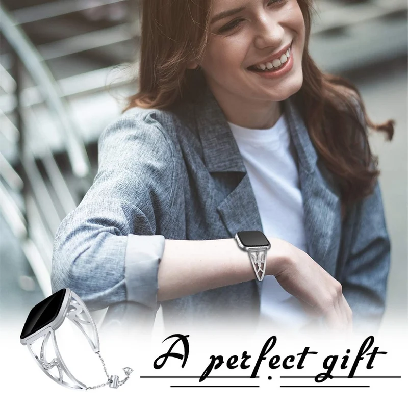 Wunderbar Fitbit Versa Metall und Strass armband