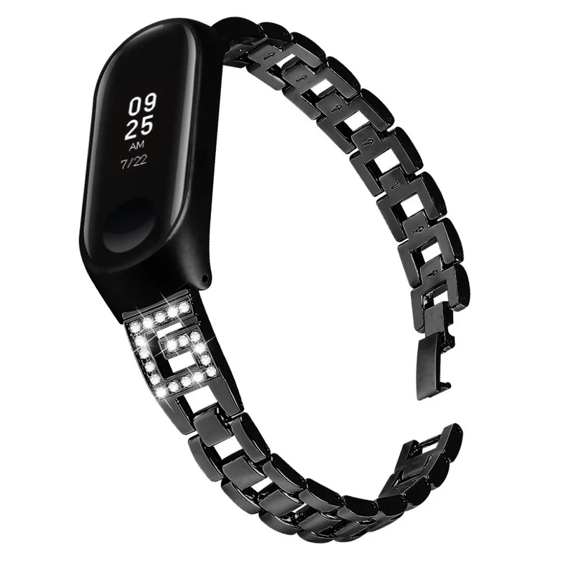 Xiaomi Mi Band 3 / Xiaomi Mi Smart Band 4 Metall und Strass armband