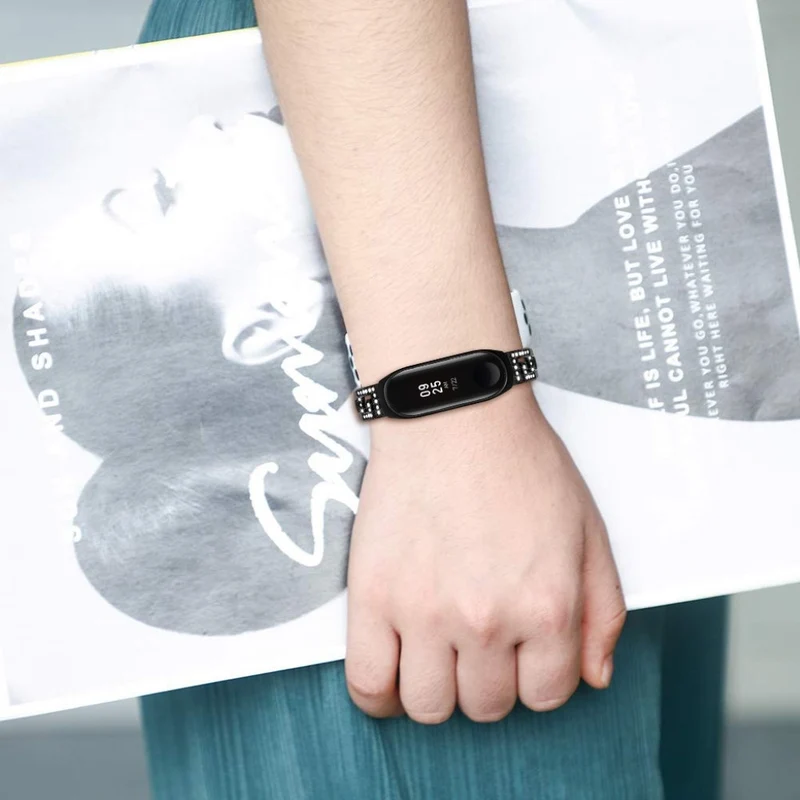 Xiaomi Mi Band 3 / Xiaomi Mi Smart Band 4 Metall und Strass armband