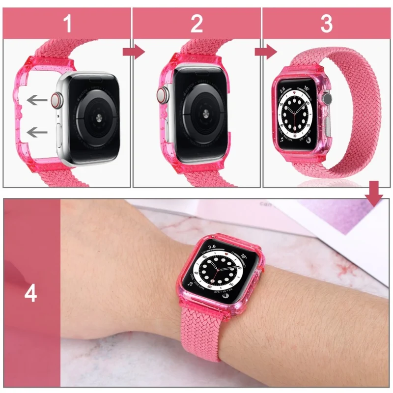 Exquisit Universell Apple Textil / Nylon armband - Größe: S